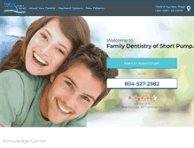 Tablet Screenshot of familydentistryofshortpump.com